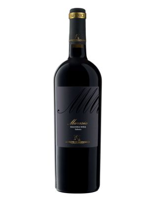 A bottle of Le Vigne di Sammarco MARASIA Malvasia Nera Salento IGP 2018, featuring gold and black accents on the label.